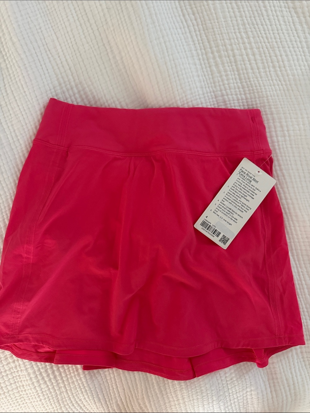 Lululemon pace rival skirt *extra long size 4 Lip Gloss pink NWT
